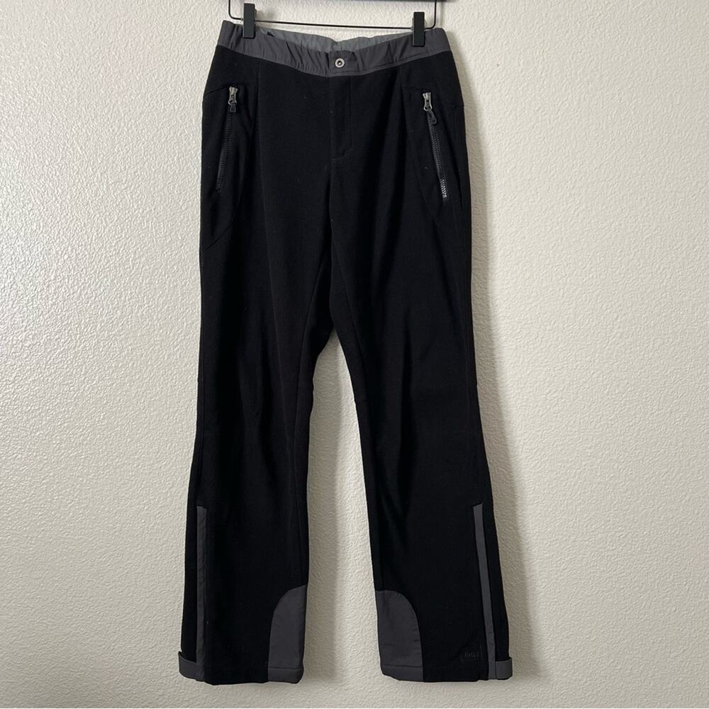 REI fleece lined fleece pants zip ankle and zip pockets black gray
